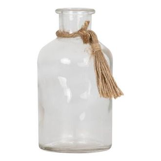 Foreside Home And Garden Natural Glass & Jute Bud Vase in Clear at Nordstrom