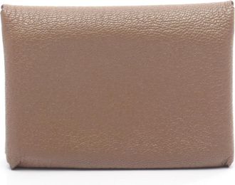Herm&egrave;s Etoupe Gray Gray Chevre Leather Leather Coin Purse/Coin Case (Pre-Owned)