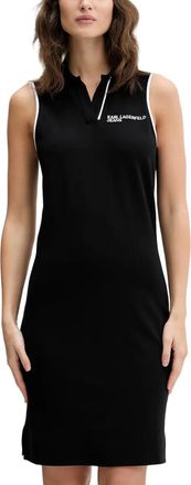 Karl Lagerfeld Sleeveless Polo-Collar Mini Dress with Embroidered Logo