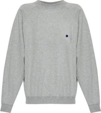 Jil Sander Katoenen sweater met ronde hals - Dames - Sweatshirts - Grijs - M - Katoen - Hoodies & sweatvesten