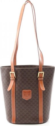 Celine Macadam Brown Coated Canvas Tote Bag (Pre-Owned)