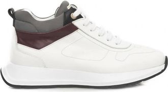 Cerruti Womens Cow Leather Sneaker In White
