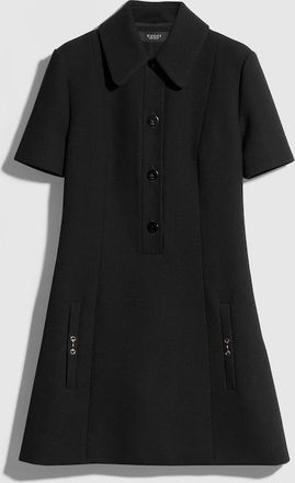 Gucci Cr&ecirc;pe Wool Polo Dress With Horsebit, Black