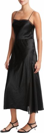 Vince Sheer Panelled Slip Dress In Black