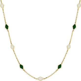 Italian Gold, Inc 14K Gemstone Station Layered Necklace