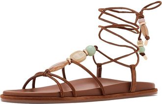 Stuart Weitzman Majorca Wrap Sport Sandals Womens Sandals Boho Tan : 7.5 M, Leather