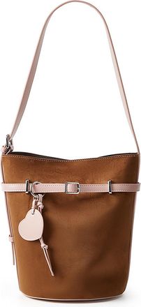 Generic Cymwer Faux Suede Fashion Bucket Bag Vintage Shoulder Bag for Women Shopping (Pink)