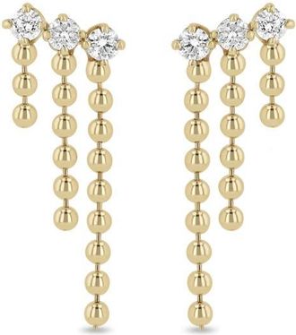 Zoë Chicco Diamond Beaded Waterfall Drop Earrings in 14K Yellow Gold at Nordstrom
