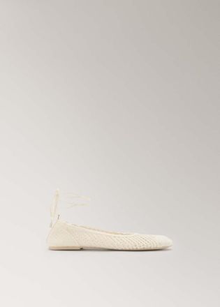 Mango Ballerine tessuto fasce bianco sporco - Donna - 36 - MANGO