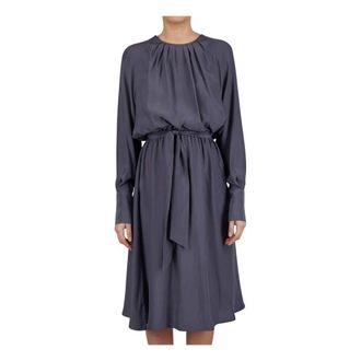 Kiton Midi Dresses, female, Gray, Size: 2XS Silk Dress