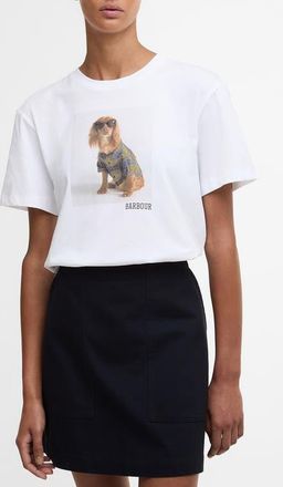 Barbour Marine Cotton Graphic T-Shirt in White at Nordstrom, Size 10 Us