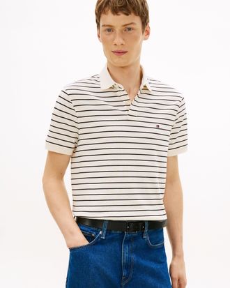 Tommy Hilfiger Mens 1985 Regular Fit Polo in Ivory Cotton - Size X-Large