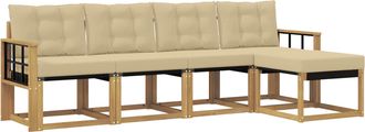 vidaXL Conjunto De Sof&aacute;s De Exterior 5 Uds. Y Beige Vidaxl