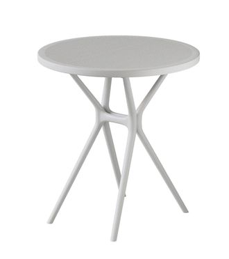 Home Heavenly Pack de 2 mesas auxiliares de polipropileno en blanco 75 x 65 x 65 cm