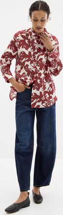 Contemporaine Womens Ruby garden oversized pure linen shirt