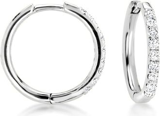 RS Pure by Ross-Simons Lab-Grown Diamond Hoop Earrings in 10kt White Gold