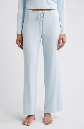 Open Edit Daydream Rib Loung Pants in Blue Delicate at Nordstrom, Size X-Small