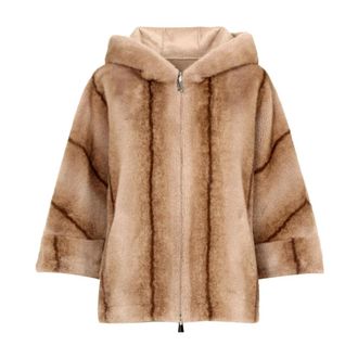 Betta Corradi Chaqueta con capucha de piel sint&eacute;tica - Jackets - Mujer - Beige - XS