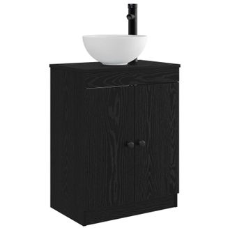 vidaXL Vanidad De Ba&ntilde;o Con Lavabo Negro 54 X 35 X 83 Cm Vidaxl