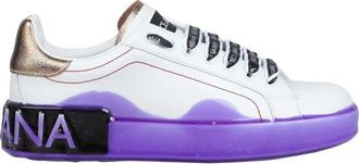 Dolce & Gabbana Portofino Low-Top Melt Sneakers Paars/Wit - Dames - Sneakers - Wit - 37 EU - Leer - Schoenen