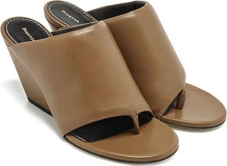 Proenza Schouler Sandali in pelle con zeppa - Marrone