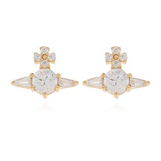Vivienne Westwood Oorbellen met glinsterende kristallen - Dames - Oorbellen - Geel - ONE Size - Accessoires