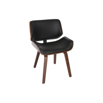 Miliboo Silla Negra Y Madera Oscura Nogal Rubbens