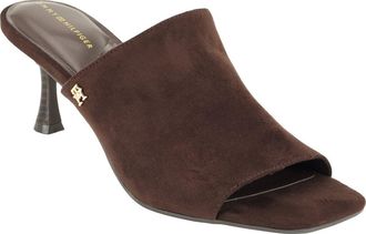 Tommy Hilfiger Sassey Faux Leather Slide Sandal in Dark Brown at Nordstrom, Size 5.5