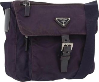 Prada Pre-owned Cross Body Bags, female, Purple, Size: ONE SIZE Pre-owned Vintage Shoulder Bag