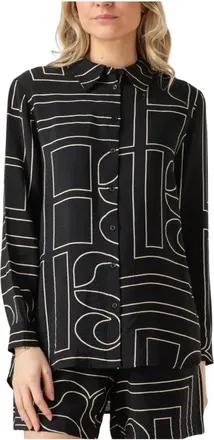 MY ESSENTIAL WARDROBE Dames, Blouses & Shirts, Zwart, Maat: L