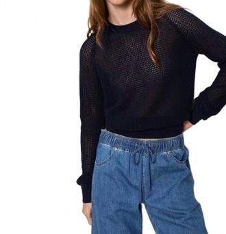 Sanctuary Soleil Open Stitch Sweater In Navy Blazer