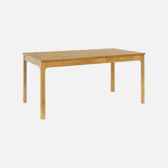 Sweeek Mesa De Comedor Extensible Rectangular De Madera De Hevea Con Chapa De Roble, 6-8 Plazas