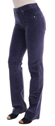 Ermanno Scervino Womens Purple Corduroy Stretch Bootcut Pants Cotton