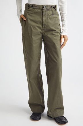 J.W.Anderson Cotton Straight Leg Cargo Pants in Khaki at Nordstrom, Size 10 Us