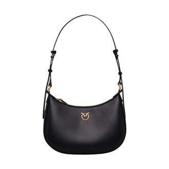 Pinko Mini Hobo Tas - Dames - Schoudertassen - Zwart - ONE Size - Leer - Tassen