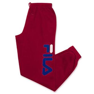 Fila Fila Mens Big and Tall Joggers Sweatpants Athletic Logo Fleece Sweatpant with Pockets (3X Tall, Red)