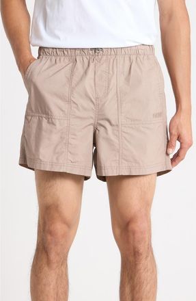DKNY Drawcord Waist Cotton Shorts in Mushroom at Nordstrom Rack, Size Medium