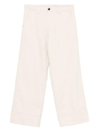 White Sand Cotton Flared Trousers