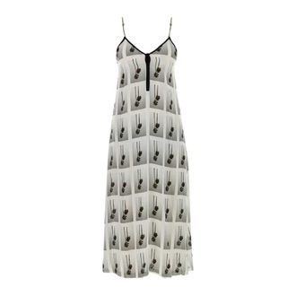 Palm Angels Midi Dresses, female, Multicolor, 2XS, Maxi Viscose Dress