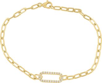 Effy Diamond Link Paper Clip Chain Bracelet in Gold at Nordstrom Rack, Size 7.5