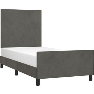 vidaXL Estructura De Cama Sin Colch&oacute;n Terciopelo Gris Oscuro 90x200 Cm Vidaxl
