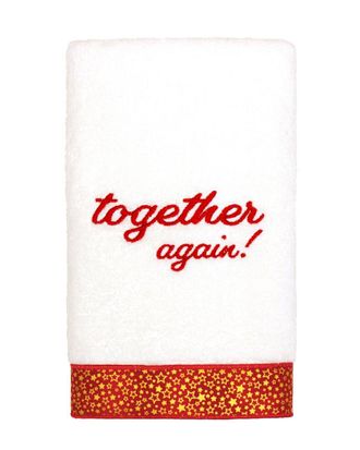 Linum Home Textiles Christmas Together Again Embroidered Turkish Cotton Hand Towel