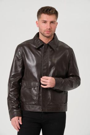FURNIQ Maddox Leather Jacket in Coffee Bean Brown at Nordstrom, Size Xxx-Large