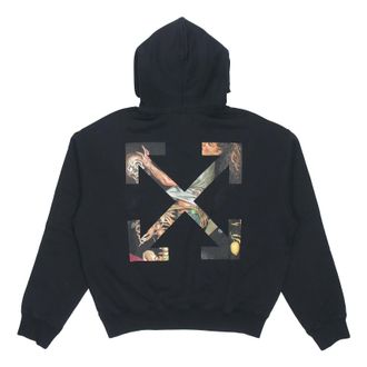 Off-white FW20 Painting Arrow Hooded Sweater Mens Black OMBB037F20FLE0021001
