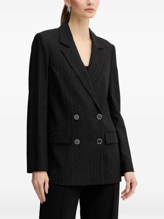 Guess Co Blazer gessato doppiopetto - Nero