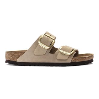 Birkenstock Sliders, female, Beige, Size: 11 US Arizona Big Buckle
