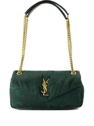 Saint Laurent Calypso shoulder bag - women - Metal/Viscose/Certified Cotton - One Size - Green