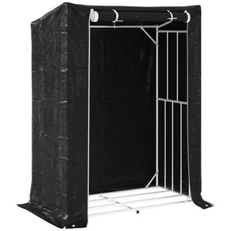 vidaXL Le&ntilde;ero Con Protector De Lluvia 150x80x200 Cm Acero Galvanizado Vidaxl