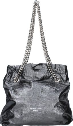 Balenciaga Crush Umh&auml;ngetasche Damen Leder Grau/Stahl
