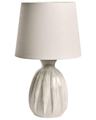 Beliani L&aacute;mpara de mesa cer&aacute;mica beige claro